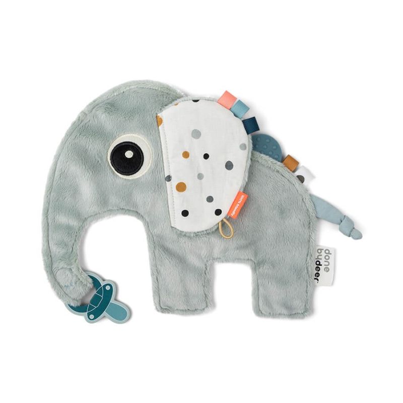  elphee léléphant plat attache-sucette bleu 25 cm 